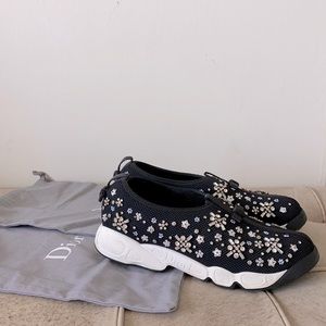 DIOR FUSION SNEAKER BLACK WITH CRYSTAL EMBROIDERY